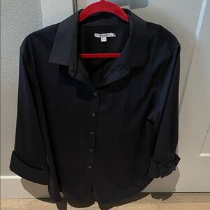 Chico's Midnight Black Collared Blouse